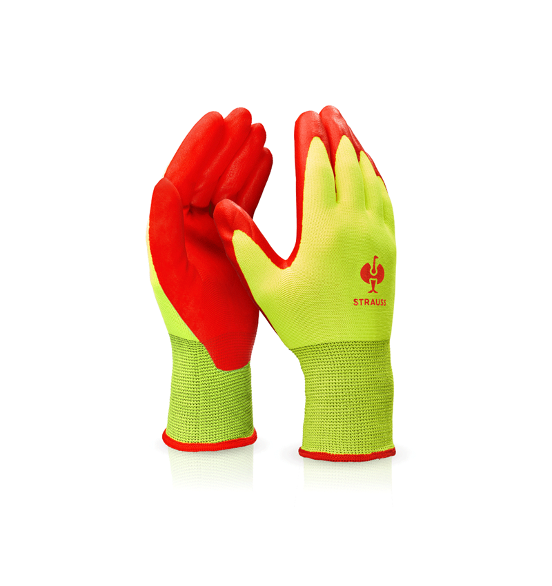 Nitrilschaum-Handschuhe rot/warngelb